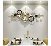 Reloj de pared de metal moderno, silencio sin ticking 3d Art Sunburst grandes relojes de pared operados por la batería, para la sala de estar Decoración del hogar de la cocina del dormitorio, 89x42cm