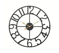 Reloj de pared de metal para jardín, números grandes, fácil de leer, para interiores y exteriores, para patios y jardines, resistente a la intemperie para jardín, patio, porche, dormitorio, sala de