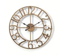 Reloj de pared de metal para jardín, números grandes, fácil de leer, para interiores y exteriores, para patios y jardines, resistente a la intemperie para jardín, patio, porche, dormitorio, sala de