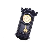 Reloj de pared de metal pequeño detallado con manecillas de trabajo, aspecto vintage tradicional, perfecto para accesorios de casa de muñecas, muebles de casa de muñecas
