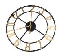 Reloj de pared de metal vintage para exteriores, pieza silenciosa resistente a la intemperie con números grandes fáciles de leer para patio, jardín, porche, zona de piscina, cocina o sala de estar