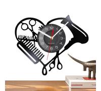 Reloj de Pared de peluquería | Decoración de peluquería de 12 Pulgadas | Reloj silencioso con diseño de Tijeras y Peine: decoración de Pared de peluquería Moderna y Elegante