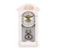 Reloj de pared de péndulo con funcionamiento silencioso y tallado tridimensional, funciona con pilas para sala de estar, cocina, oficina y decoración de estantes