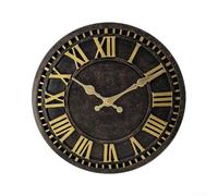 Reloj de pared de resina impermeable para exteriores de 12 pulgadas con funcionamiento silencioso y números fáciles de leer, adecuado para colgar en jardín y sala de estar