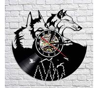 Reloj de Pared de Vinilo con diseño de Lobo, decoración única para la Pared de tu hogar, un Regalo para los Amantes de los Animales, un Gran Regalo para cumpleaños y Aniversarios.