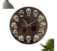 Reloj de pared del esqueleto - Reloj de pared de la cabeza del cráneo - Halloween Skull Wall Clock - Retro Diferentes cabezas de calavera 3D 3D MUTE MURT RELOJ | Halloween Party Home Decor Skeleton