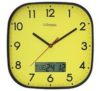 RELOJ, DE PARED, DÍA Y FECHA, CARA AMARILLA - 2401Y