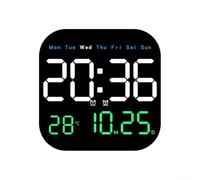 Reloj de pared digital con control remoto, pantalla LED para/fecha/día/alarma, cuenta regresiva de día y función de temporizador, montaje en pared o uso de escritorio, ABS negro (tres colores)