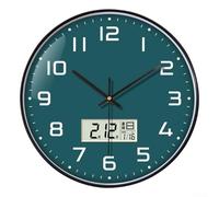 Reloj de pared digital con funcionamiento silencioso y calendario más pantalla semanal de temperatura para dormitorio y hogar contemporáneos (B)