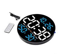 Reloj de pared digital con humedad, reloj electrónico grande de 10 pulgadas para dormitorio, reloj despertador multifunción con indicador de fecha, termómetro higrómetro para combo para oficina en