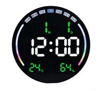 Reloj de pared digital con pantalla grande y control remoto de alarma dual | Sensor de atenuación automática, pantalla LED grande, humedad de temperatura interior, formato 12/24h