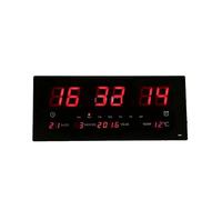 Reloj de pared digital con pantalla LED de 17 pulgadas, calendario, termómetro interior y visualización de 24 horas (día/mes/año). Uso en múltiples escenarios