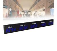 Reloj de pared digital con pantalla LED para múltiples ciudades, ideal para empresas multinacionales, hoteles y oficinas