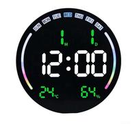 Reloj de pared digital grande con pantalla de atenuación automática, alarma dual, temporizador de control remoto, multifuncional, fecha, temperatura, humedad, ABS, 10.4 x 10.4 x 2.5 pulgadas, para