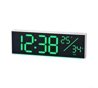 Reloj de pared digital grande con pantalla RGB que cambia de color, números grandes LED, temporizador de cuenta regresiva, temperatura y fecha, brillo ajustable para sala de estar, dormitorio, cocina