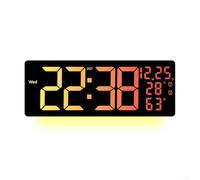 Reloj de pared digital grande que cambia de color RGB con fecha, día, semana, temporizador de temperatura, control remoto, pantalla LED, reloj de pared digital LED de pantalla grande para hogar