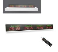 Reloj de pared digital LED con ajuste de brillo para hoteles, empresas y aeropuertos