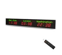 Reloj de pared digital LED con ajuste de brillo para hoteles, empresas y aeropuertos