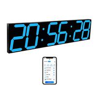 Reloj de pared digital LED - control de WiFi a través de Internet, cronómetro integrado, cuenta atrás, alarmas, temperatura, memoria de apagado, para oficina en casa, cocina, gimnasio ( Color : Blue )