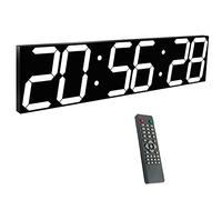 Reloj De Pared Digital LED De 27 Pulgadas Con Control Remoto, Brillo De 8 Niveles, Atenuador Automático, Alarma, Calendario, Termómetro, For Almacén Industrial, Cafetería, Gimnasio ( Color : White )