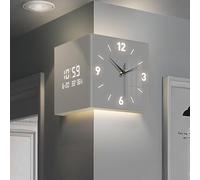 Reloj de pared digital LED de doble cara, 26 cm, diseño luminoso moderno para dormitorio y sala de estar, interruptor de sensor silencioso, decoración del hogar, aspecto moderno
