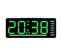 Reloj de pared digital LED grande con cuenta regresiva hacia adelante, interfaz USB, memoria de apagado, números arábigos grandes para oficina, escuela, hogar, verde para azul, naranja (es verde)