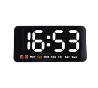 Reloj de pared digital LED grande con fecha, semana, hora, 3 alarmas de brillo ajustables, decoración de plástico para el hogar y la oficina (colorido)