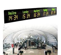 Reloj De Pared Digital LED, Reloj Digital Con Múltiples Zonas Horarias, Reloj Mundial, Reloj Mundial Con Zonas Horarias De 3/4/5/6 Horas, Reloj De Pared Con Zona Horaria Urbana,5city