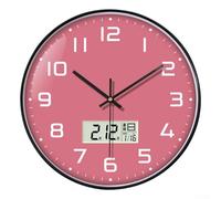 Reloj de pared digital moderno con calendario y temperatura, diseño silencioso y minimalista para dormitorio y uso doméstico (D)