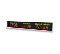 Reloj de Pared Digital, Nombre montado en la pared de las ciudades del contador tiempo Digitaces LED hotel reloj mundo tres zonas horarias