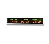 Reloj de Pared Digital, Nombre montado en la pared de las ciudades del contador tiempo Digitaces LED hotel reloj mundo tres zonas horarias