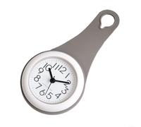 Reloj de pared digital silencioso para baño y ducha, impermeable, a prueba de humedad con pantalla grande, temporizador de cocina fácil de colgar, funciona con pilas, blanco (gris)
