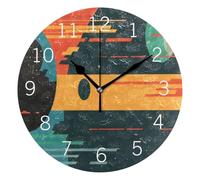 Reloj de pared, diseño de planeta, silencioso, sin tictac, funciona con pilas, para oficina, hogar, baño, cocina, dormitorio, hotel, escuela, 9.8 pulgadas