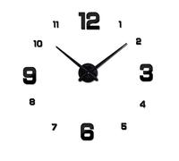 Reloj de Pared Diseño Moderno Reloj de Pared Grande 3D DIY Relojes de Cuarzo Relojes de Moda Espejo acrílico Pegatinas Sala de Estar decoración de la casa Horloge Reloj de Pared Adhesivo (Color : Bla