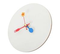 Reloj de Pared DIY en Blanco de Madera, Kit Artesanal Redondo | Mecanismo, Agujas y Caballete, Marcas Numéricas para Aprender la Hora, Decoración de Mesa Color Aleatorio