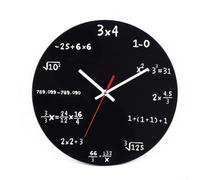Reloj de pared educativo con tabla periódica y diseño de fórmulas matemáticas, adecuado para aulas y espacios de estudio en casa, construido con materiales resistentes (B)