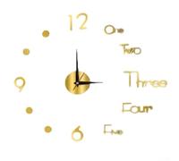 Reloj de pared grande 3D con arte de espejo y diseño de calcomanías, movimiento de barrido silencioso alimentado por pilas, decoración moderna para el hogar, dormitorio, sala de estar, comedor y hotel