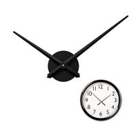 Reloj de pared grande, 3D manecillas del reloj de pared, Reloj de Cuarzo Moderno accesorios, Silencioso Mecanico Reloj sin Marco, Decorativo para Salon Comedor Casa, negro