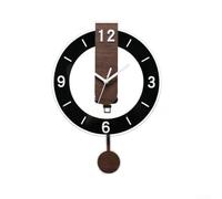 Reloj de pared grande acrílico moderno silencioso decoración de madera negro blanco números arábigos 31 cm (es negro)