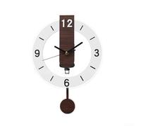Reloj de pared grande acrílico moderno silencioso decoración de madera negro blanco números arábigos 31 cm (blanco)