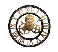 Reloj De Pared Grande con Engranajes Móviles Reales Steampunk Industrial De Gran Tamaño Decorativos Números Romanos Retro Esqueleto Relojes De Pared Silenciosos para Sala De Estar Cocina Oficina,35cm