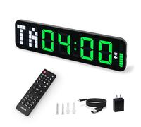 Reloj de pared grande de 38 cm para gimnasio en casa, reloj de cuenta regresiva de entrenamiento a intervalos, control remoto para boxeo, crossfit, fitness, tabata, accesorios de gimnasio en casa
