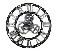 Reloj de pared grande de estilo vintage, redondo, de metal, silencioso, sin tictac, funciona con pilas, 45cm, se suministra con números romanos, relojes para salón, dormitorio, muebles de cocina