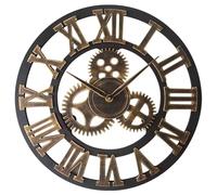 Reloj de pared grande silencioso - Reloj de pared mecánico vintage tablero MDF decorativo para el hogar, oficina, restaurante, hotel y cafetería - 12 pulgadas (30 cm)