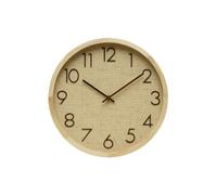 Reloj de pared GRENOBLE haya rafia natural 40x40x4.5 cm movimiento continuo