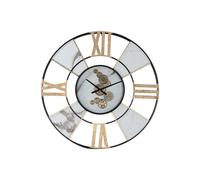 Reloj de Pared Home ESPRIT Blanco Negro Dorado Metal 142 X 9 X 142 cm