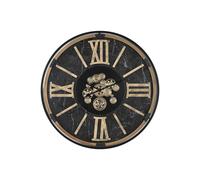 Reloj de Pared Home ESPRIT Negro Dorado Metal Cristal 127 X 9 X 127 cm
