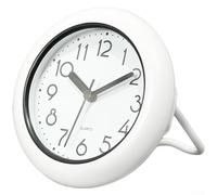 Reloj de pared impermeable, reloj de baño silencioso de 12.2 pulgadas con gancho de ventosa, movimiento de barrido silencioso para cocina húmeda (C)