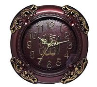 Reloj de pared Islam AMN-366 diseño vintage con nombre de Alá, caligrafía árabe, casa musulmana, decoración de sala de oración, regalo Ramadán Eid (caoba)