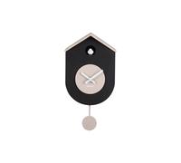 Karlsson Grato - Reloj de pared de cuco con péndulo oscilante (negro y gris cálido)